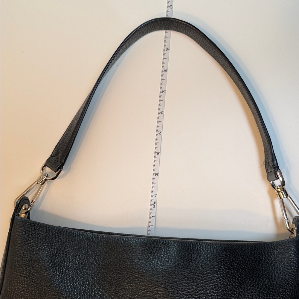 kate spade Black Pebbled Leather Shoulder Bag with Logo - Picture 9 of 10